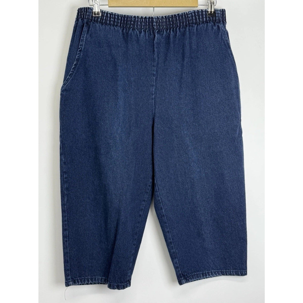 Briggs Size 10P denim cropped Pants women’s Pull On Elastic Waist Pockets GUC ￼
