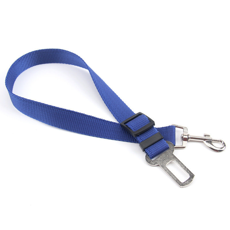 Dog Seatbelt Leash for Car Safety – Adjustable Travel Clip (Black, Pink, Blue, Red)