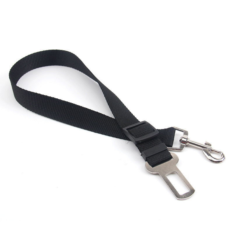 Dog Seatbelt Leash for Car Safety – Adjustable Travel Clip (Black, Pink, Blue, Red)