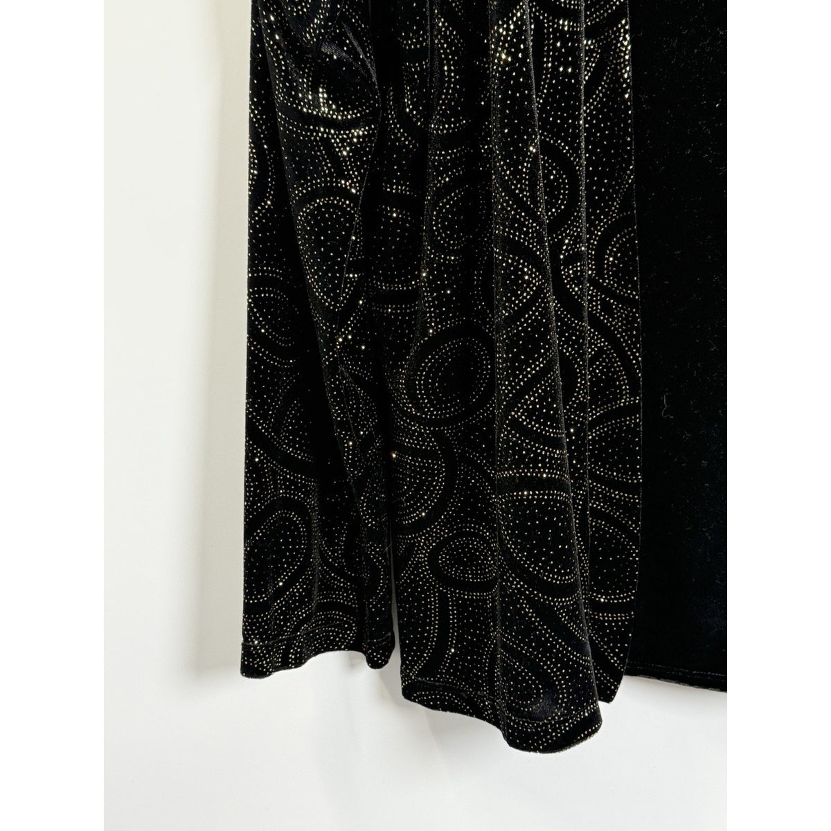 Notations Rich Black Velvet & Gold Cardigan & Cami 1 Pc Top Party Cocktail XL