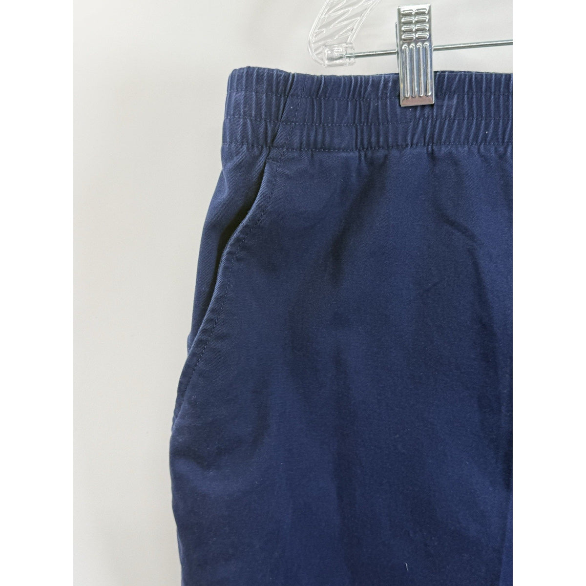 Lands’ End Womens Pull On Shorts 24W Navy Blue Elastic Waist Mid Rise Stretch