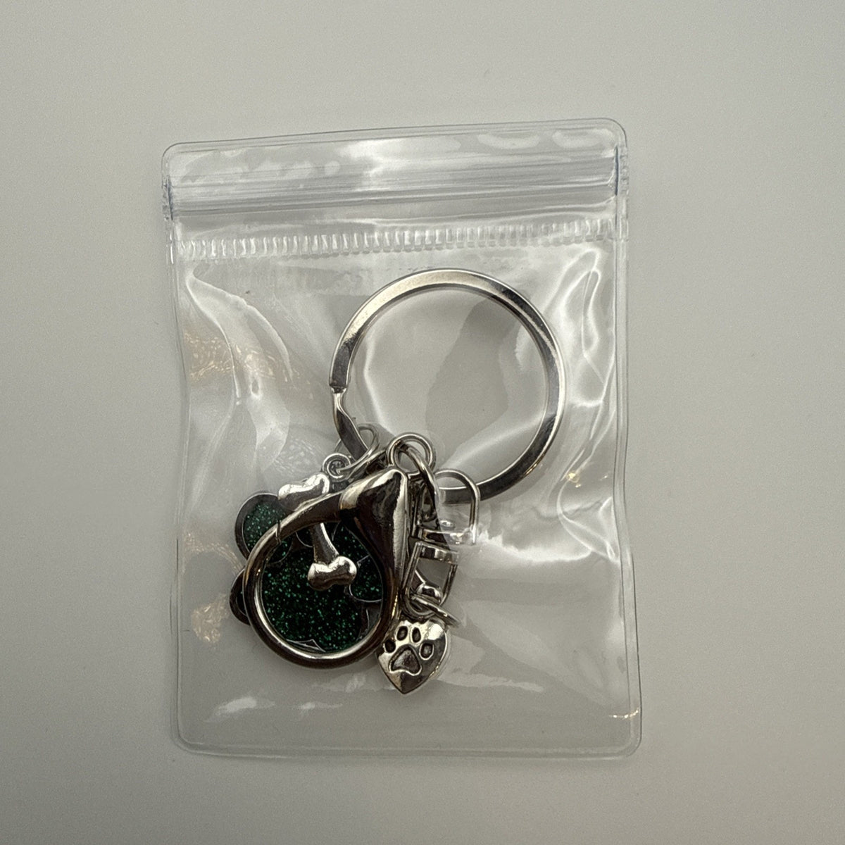 Emerald Meadow Paw Print Dog Keychain Purse Charm Dog Lover Gift Handmade