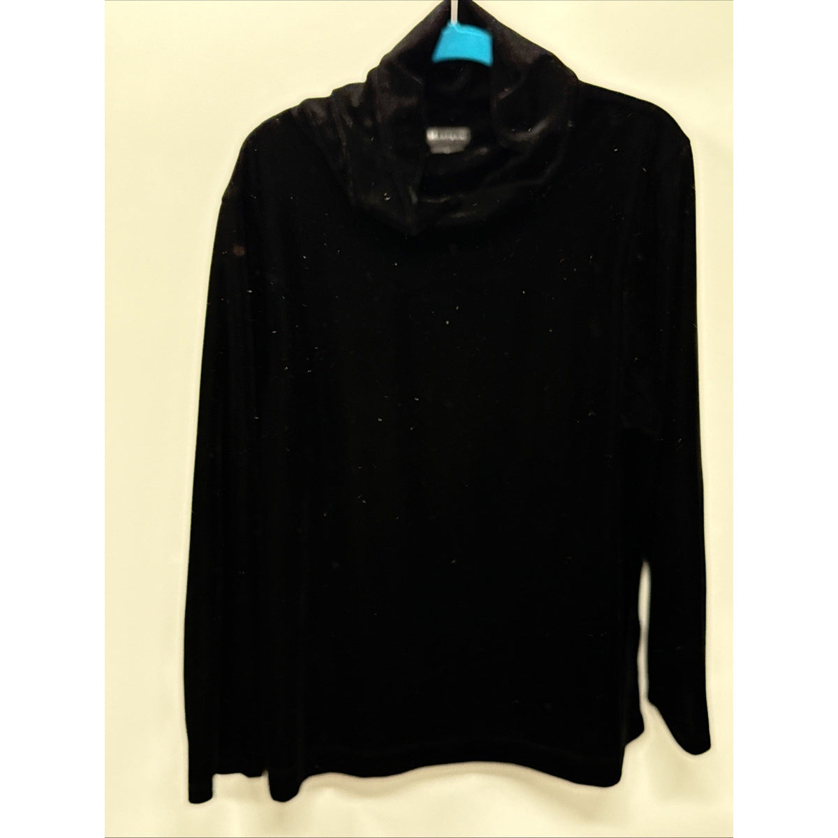 Hartman Studio Women Size XL Black Silk Velvet Cowl Neck Tunic Top Goth Y2K