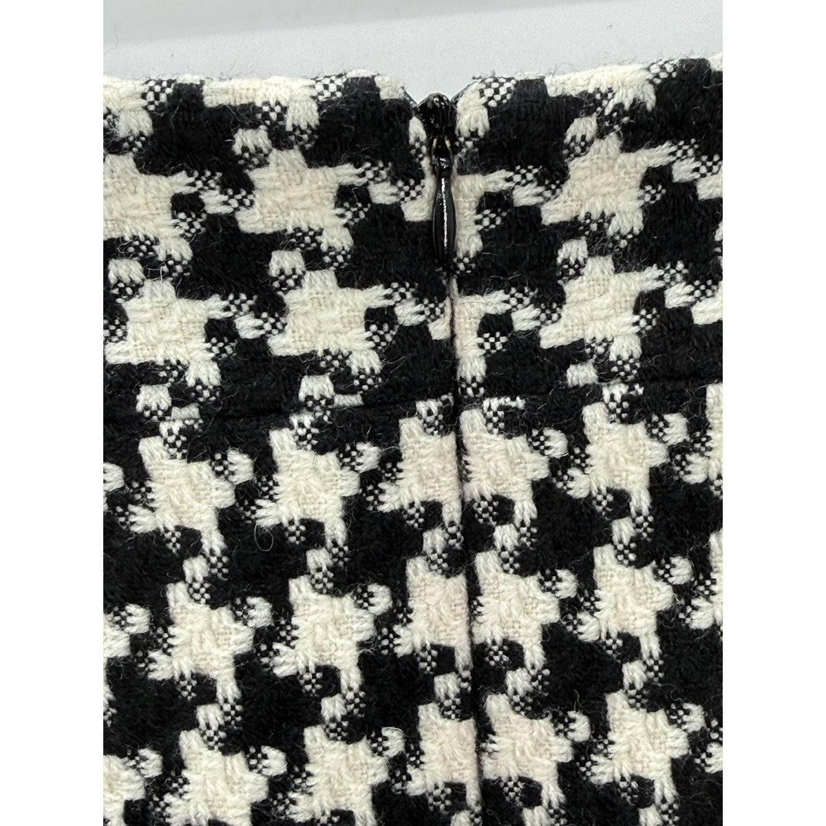 Style & Co Black White Houndstooth Pencil Skirt Wool Blend Lined Classic Size 6