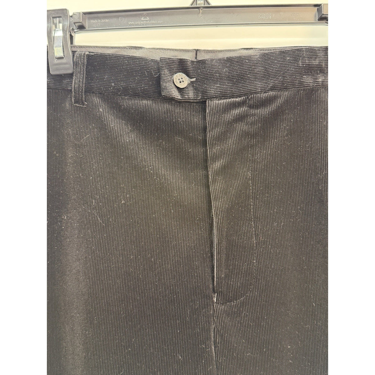 Paul Solari Men’s Black Corduroy Dress Pants 40x32 Modern Fit Rayon Blend