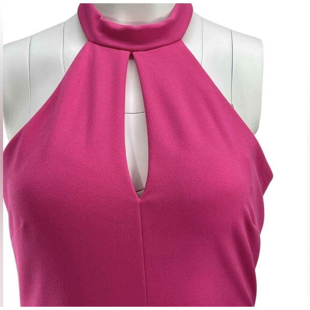 Bisou Bisou faux wrap dress Womens Size 4 Halter Party NWT Pink Barbiecore