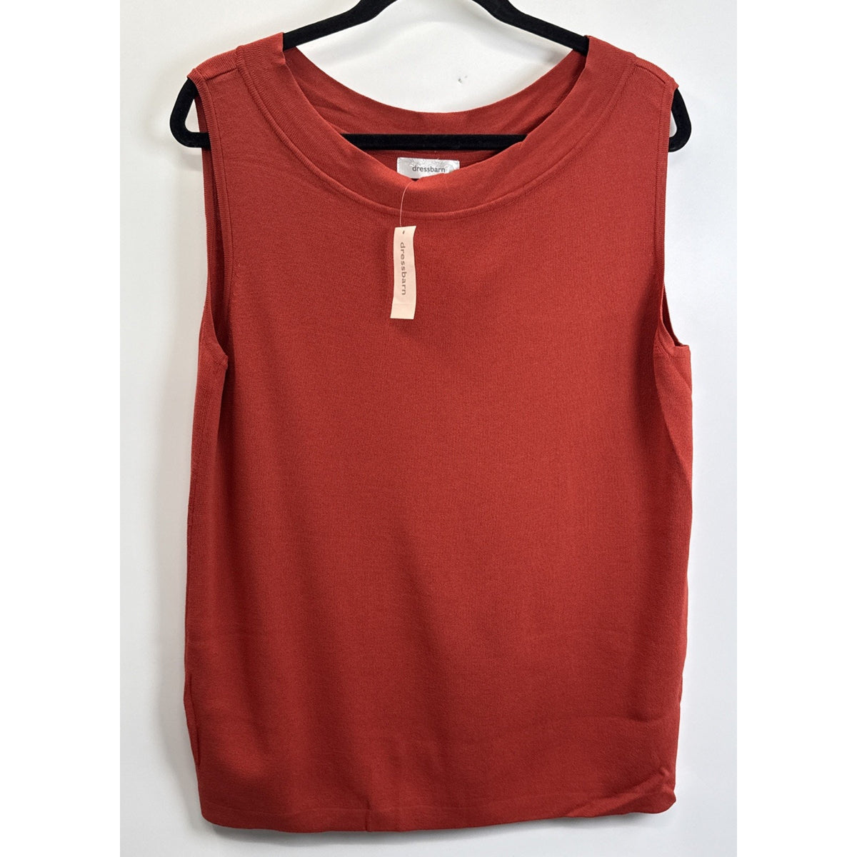 Dressbarn Woman Plus Size 18/20 Burnt Orange Knit Sleeveless Tank Top Sweater