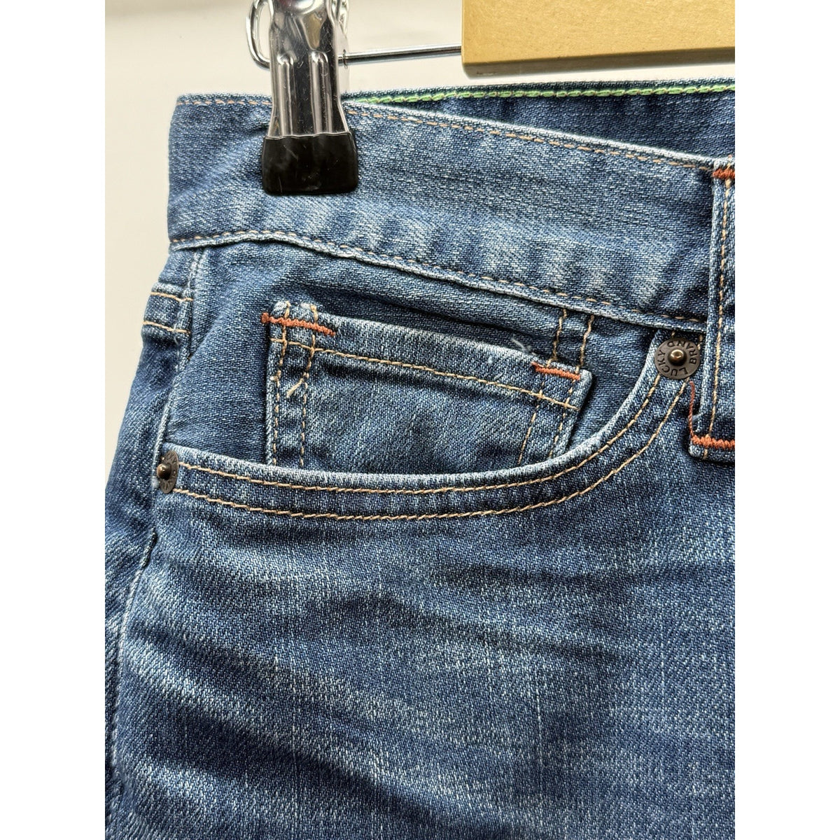 Lucky Brand Abbey Double Roll Denim Shorts Womens 26 Frayed Raw Hem Stretch