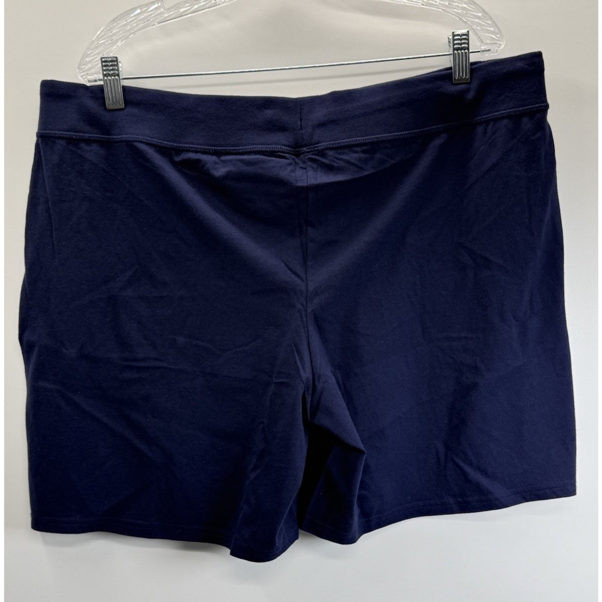 Hanes Navy Blue Lounge Shorts Women XL Drawstring Cotton Casual Comfy Athleisure