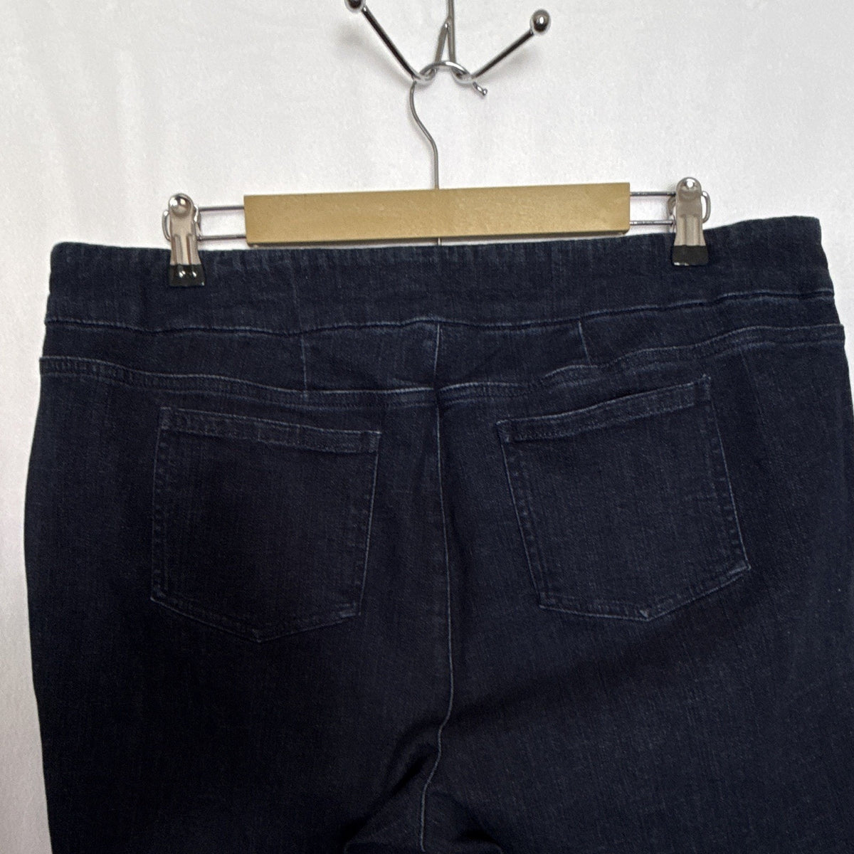 Draper's & Damon's Women’s Petite PXL Black Denim Pull On Straight Leg Pants