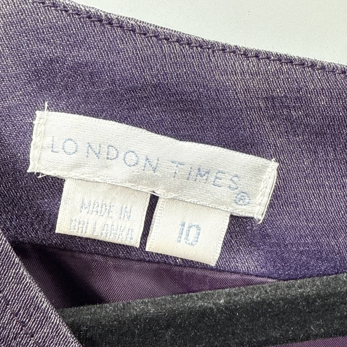 London Times Purple Rosette Shift Dress Size 10 Sleeveless Back Zip Lined