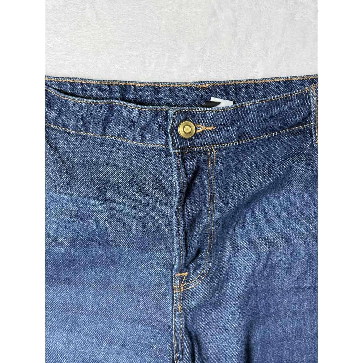 Divided H&M Womens Size 20 Wide Baggy Leg Crop Jeans Blue High Rise Denim