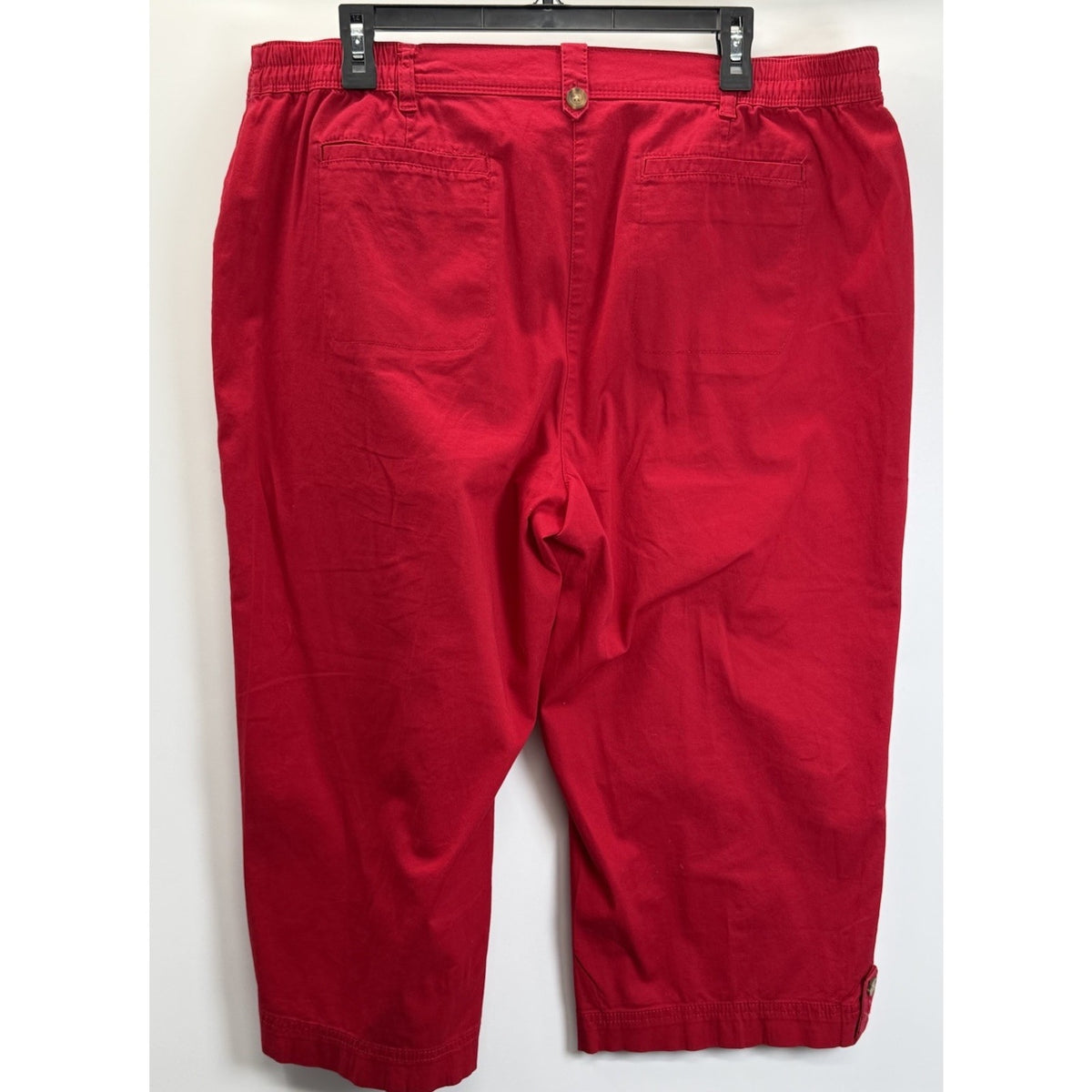 Karen Scott Red Capri Pants Women’s 16 Stretch Elastic Back Casual Summer