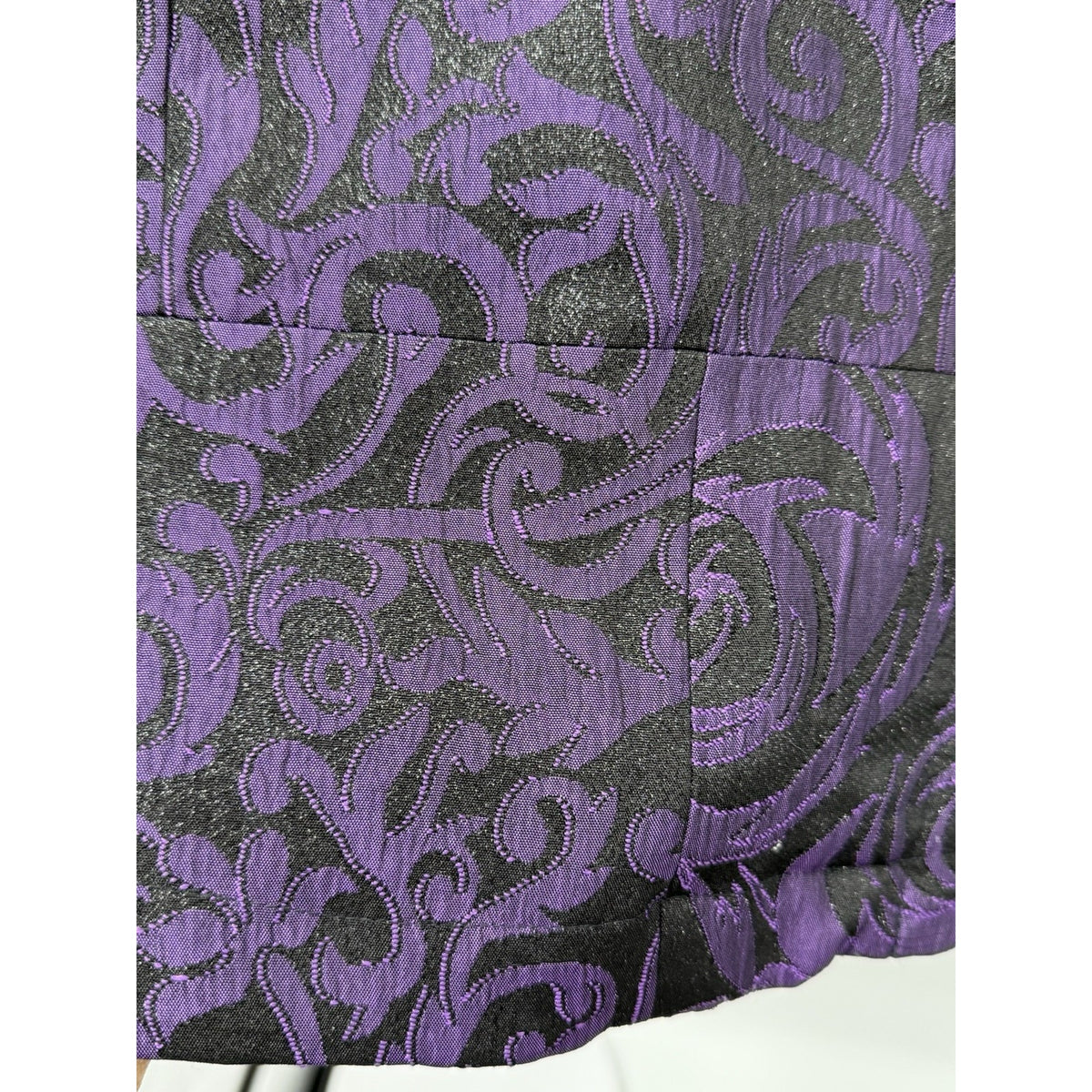West End Purple Black Jacquard Jacket Women’s Large 4 Button Career Dressy
