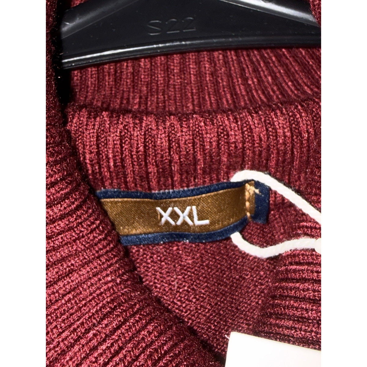 AIOPESON Ribbed Knit Turtleneck Sweater XXL Red Stretch Soft Minimalist Classic