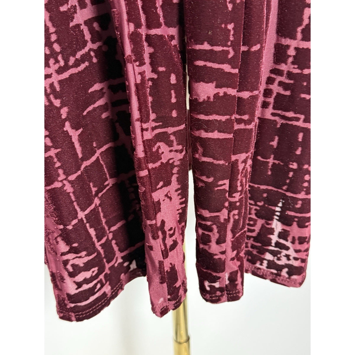 Susan Graver Women’s M Burgundy Burnout Velvet Open Front Draped Vest USA