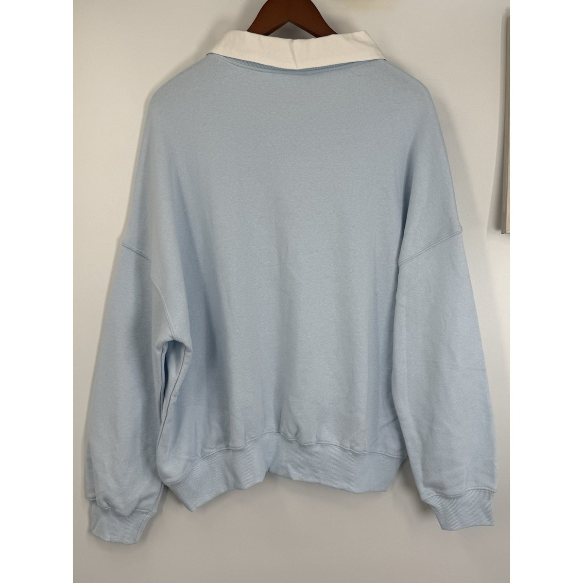 Doe Let It Snow Sweatshirt Women’s Medium Blue Embroidered Peter Pan Collar ￼