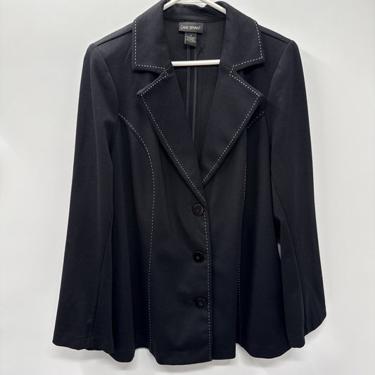 Lane Bryant Blazer Womens 18 Black Three Button Stretch Career Jacket Workwear