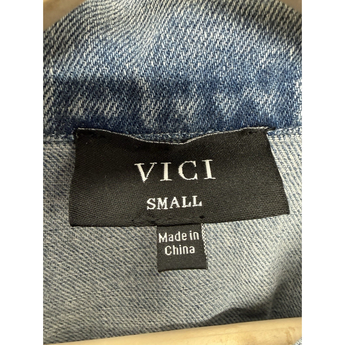 VICI Blue Denim Jumpsuit Womens S Sleeveless Collared Wide Leg Belted Pockets
