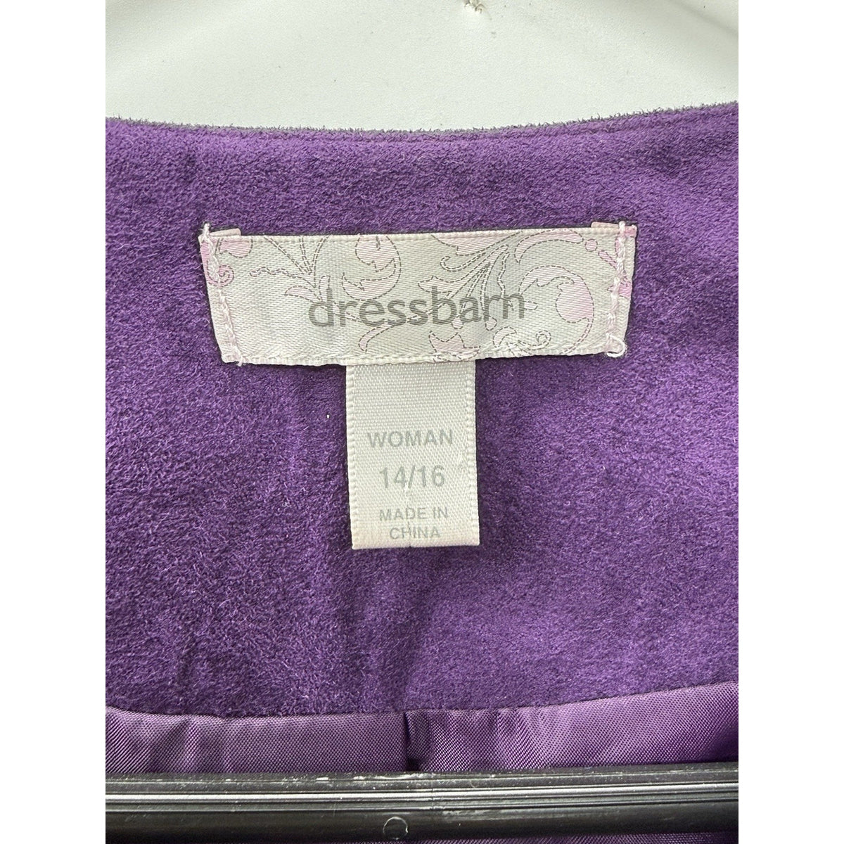 Dress-barn Jacket Woman’s Plus Size 14/16 Purple Embellished Open Front Blazer