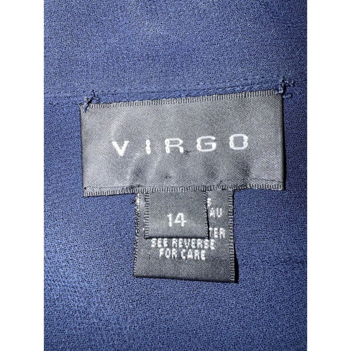 Virgo Sheer Floral Dragonfly Blouse Womens 14 Navy Beaded Y2K Fairycore Mesh Top