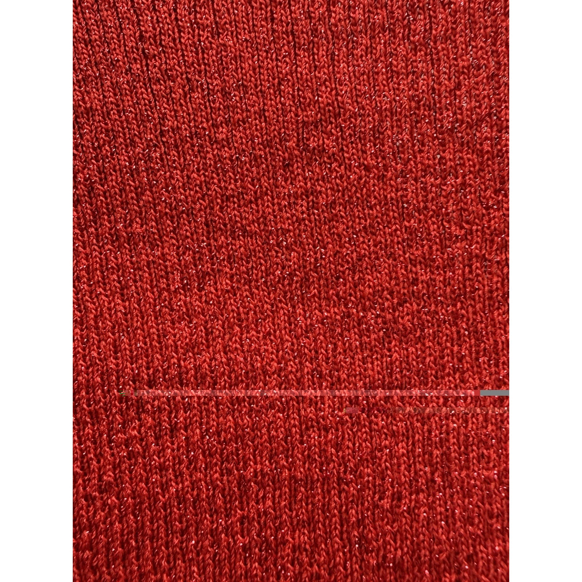 Calvin Klein Sweater Women LS Red Metallic Classic Fit V Neck Twist Detail Sz M