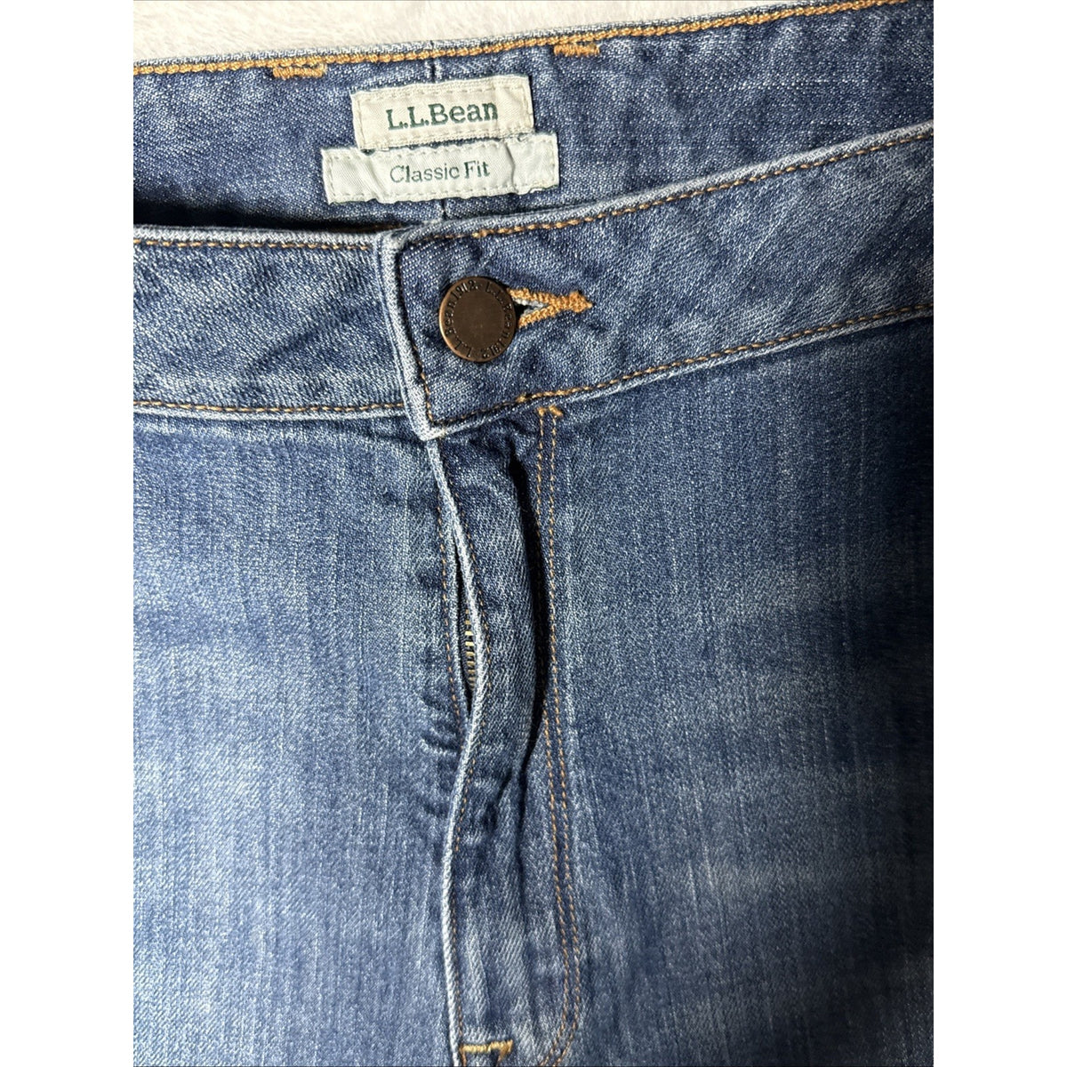 LL Bean Denim Blue Jeans Women’s Sz 18W Regular 5 Pocket Cotton Blend Casual