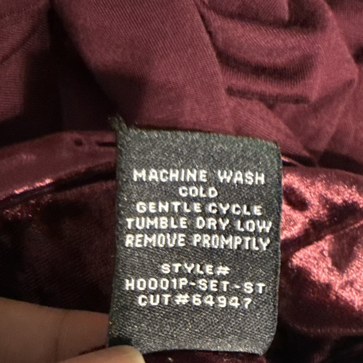 Cha Cha Vente Womens Plus Burgundy Scoop Neck Tunic 3/4 Sleeve Stretch Velvet