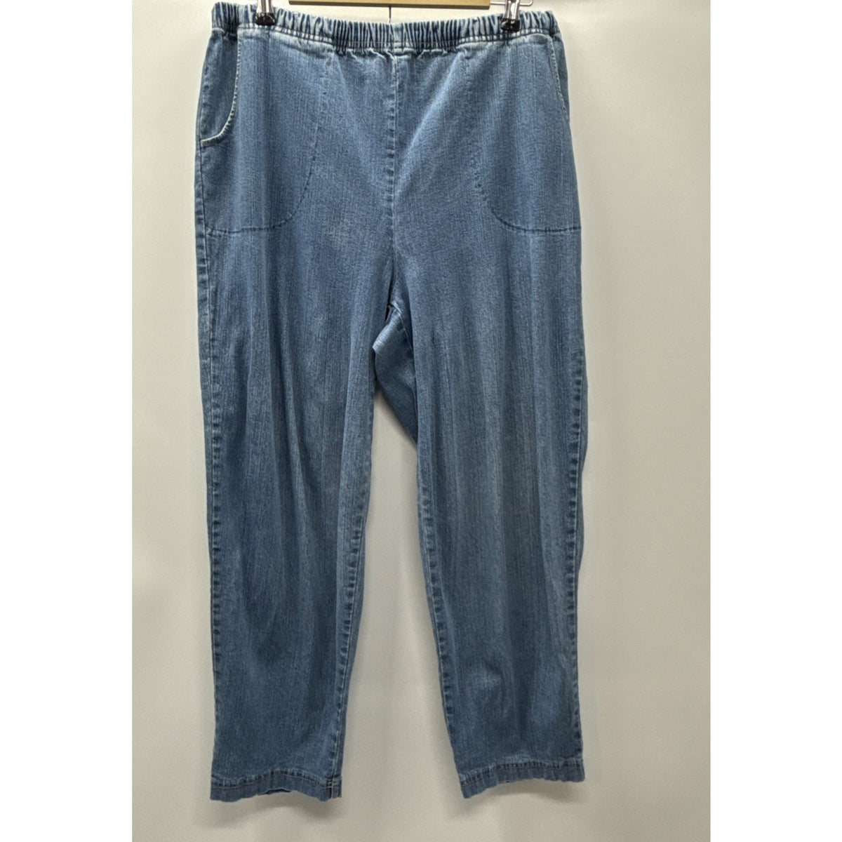 croft &barrow Jeans Women Pull On Elastic Waist Size 1X Short Pants Pockets