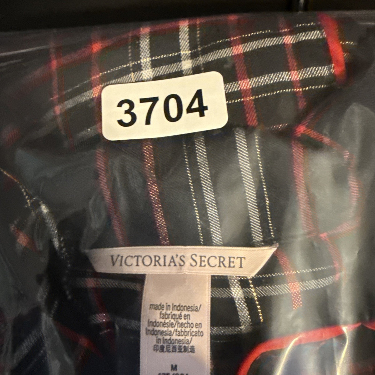 Victoria’s Secret Plaid Womens Pajama Shirt Long Sleeve Size Medium
