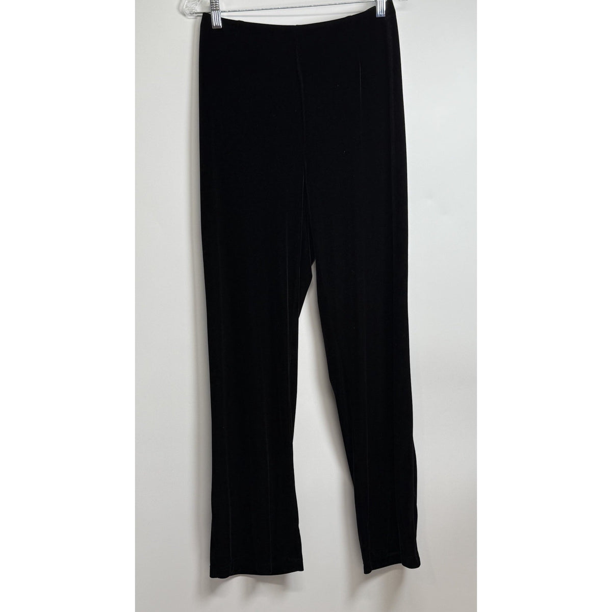 Worthington Pants Large Tall Black Wide Leg High Rise Velvet Stretch Pull On