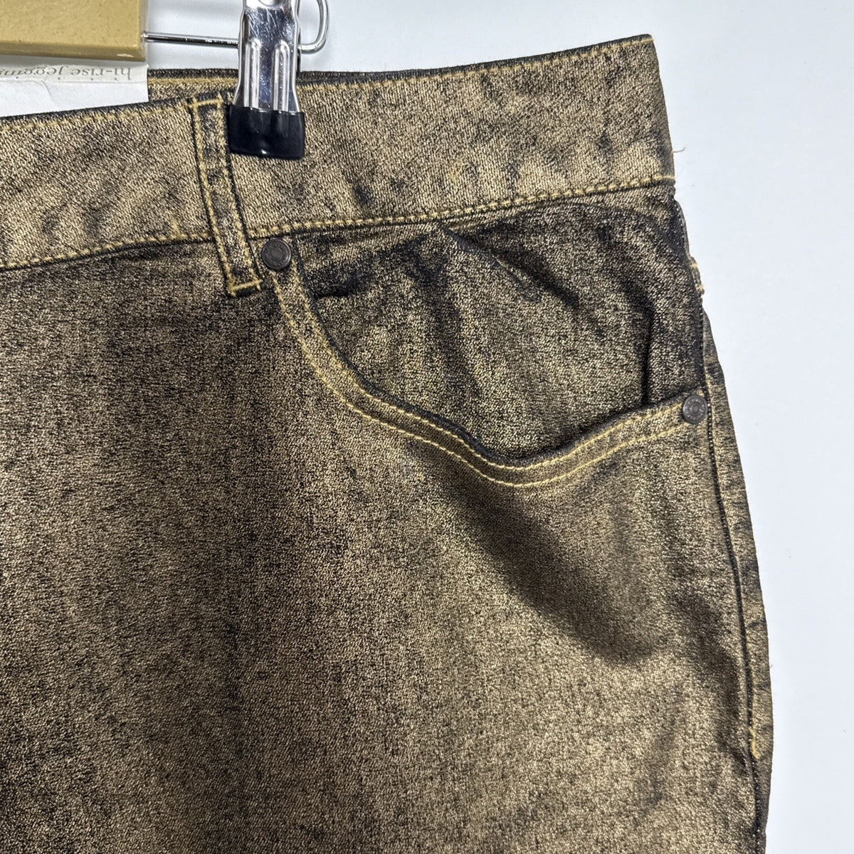 CATO Fashions Metallic Gold Plus Size Jeans 24W Hi-Rise Women’s Pants Jegging