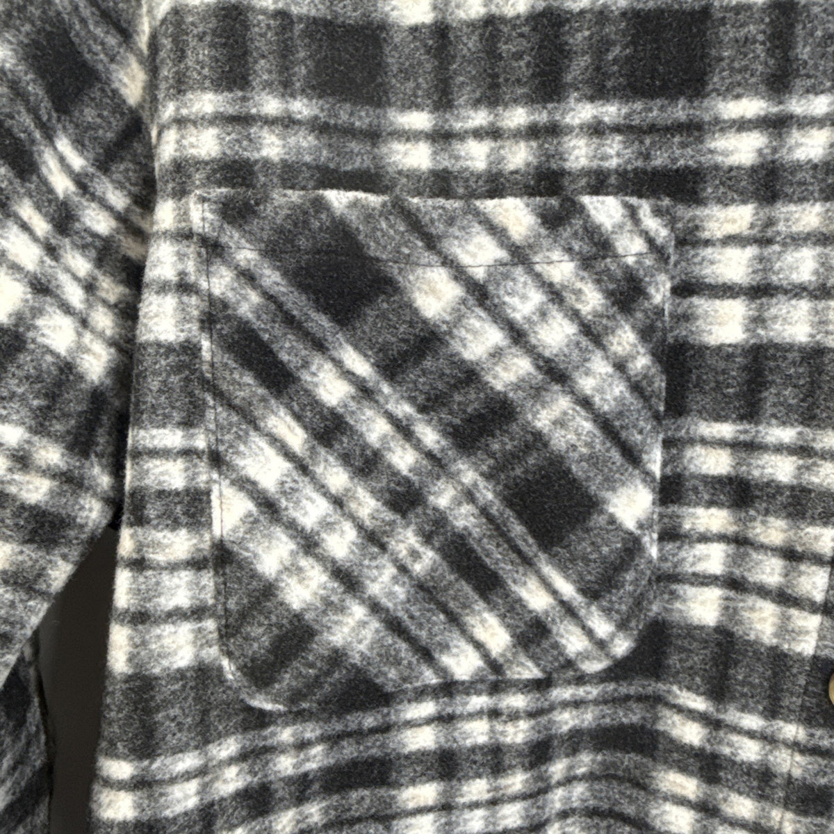 Terra & Sky Womens Plaid Button Down Shacket Plus Sz 3X (24W-26W) Black & White