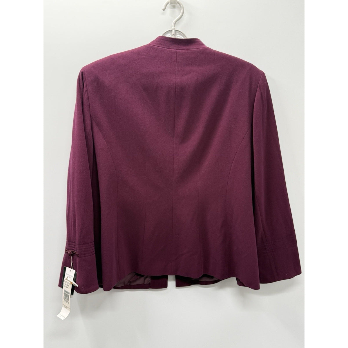 Signature By Larry Levine 22W Merlot Open Front Blazer Jacket NWT Plus Size