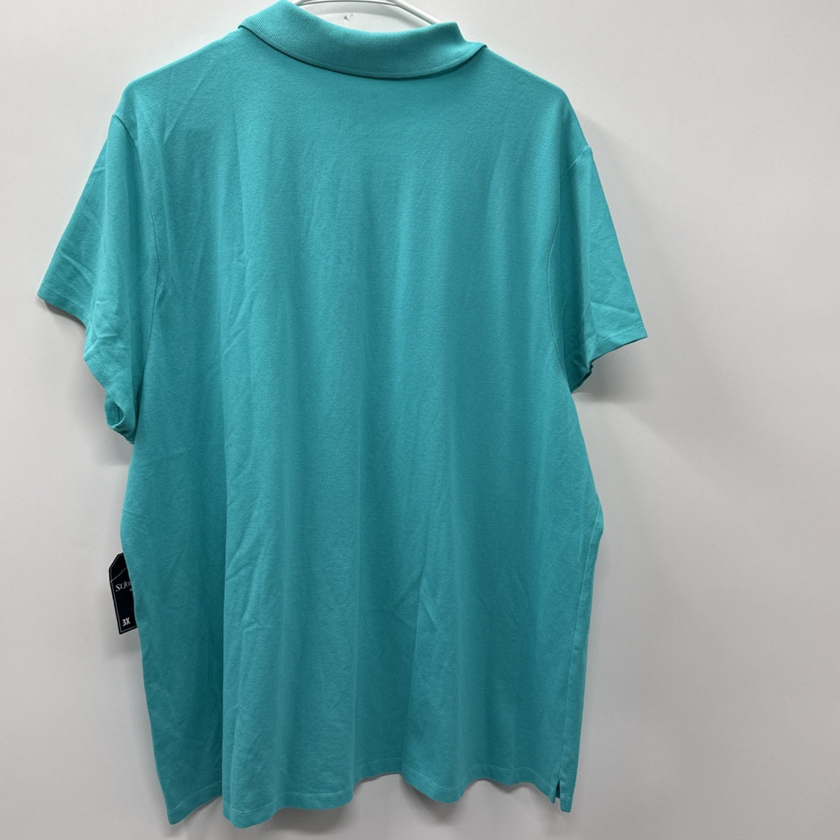 St Johns Bay Women's Classic Fit Blue Polo - Plus Size 3X Short Sleeve NWT