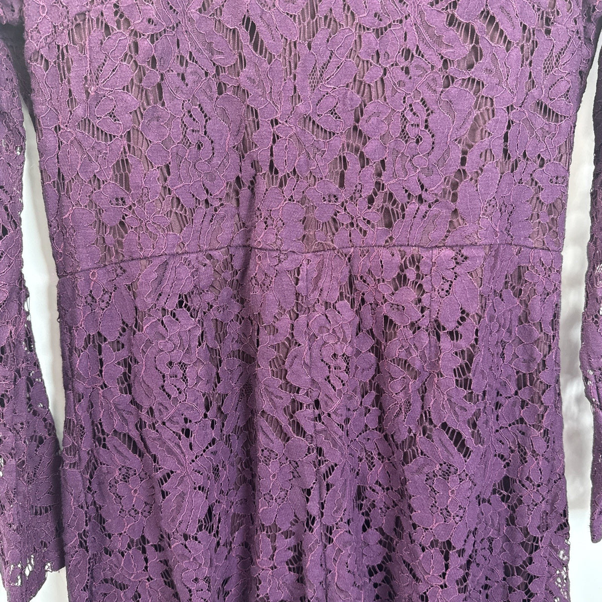 Charlotte Russe Purple Lace Romper Long Sleeve Boho Whimsigoth Gothic Mini L