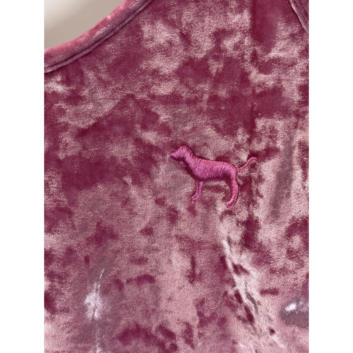 Victoria's Secret PINK Pink Crushed Velvet V-Neck Tank Top Camisole Small