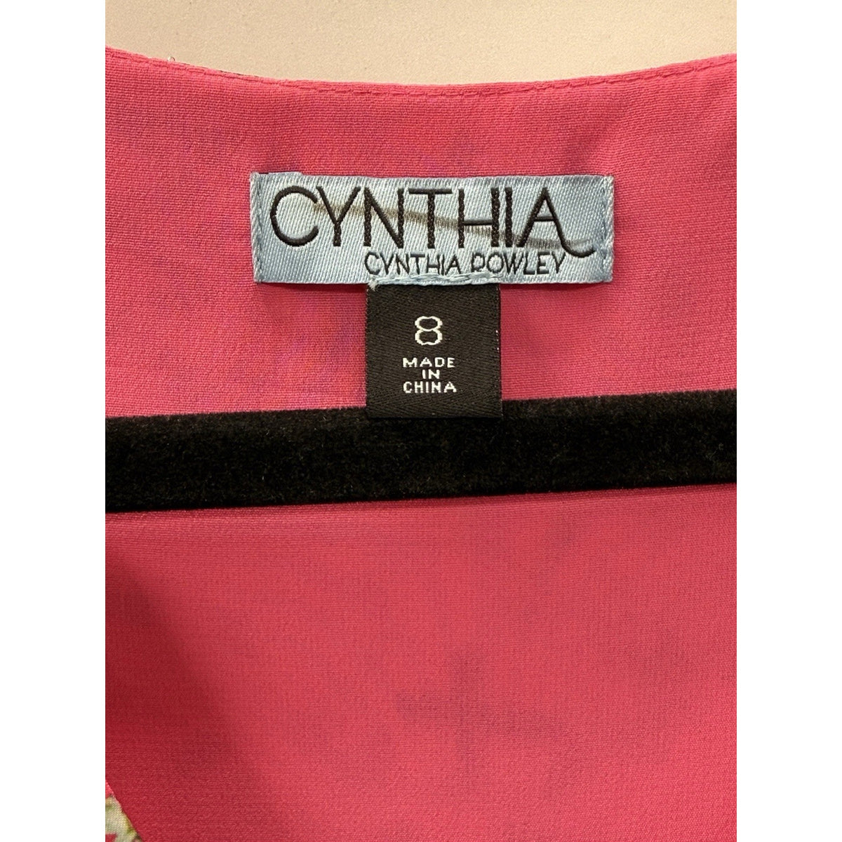 Cynthia Rowley Pink Multicolor Print High Low Dress Womens Size 8 V Neck