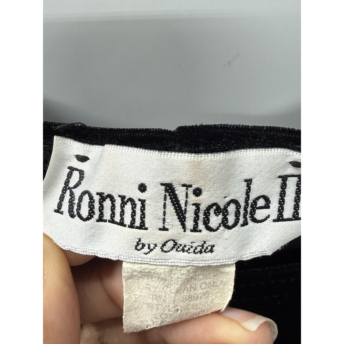 VTG Ronni Nicole II Black Velvet Maxi Dress 22W Sleeveless Side Slits Plus Size