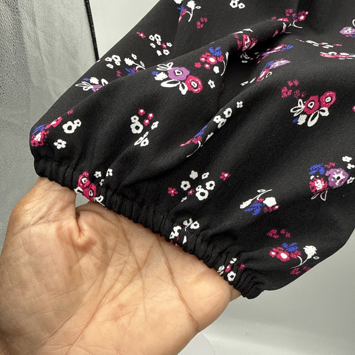 LANE BRYANT Blouse Plus Size 26 Black Floral Fairy Boho Y2K Romantic Whimsy