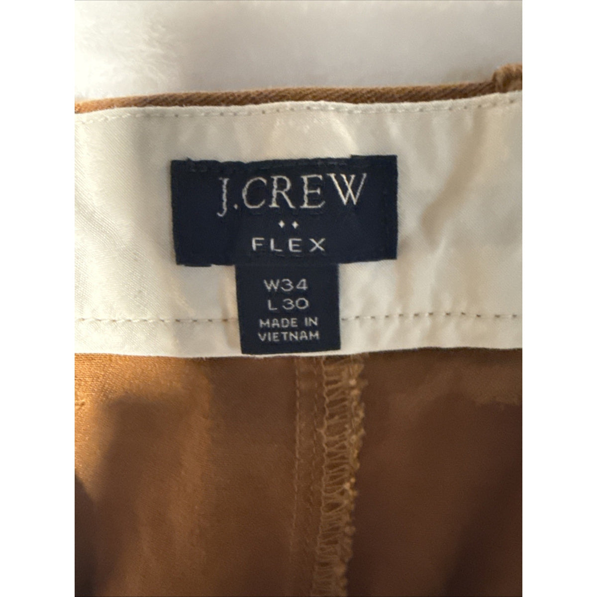 J CREW FACTORY Slim-fit Flex Chino pant Men Tan Size 34x30