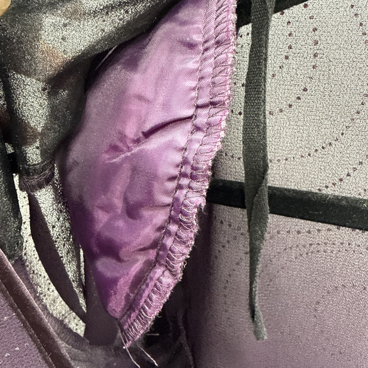 R&M Richards Size 12 Purple Sheer Beaded Glitter Open Front Jacket USA