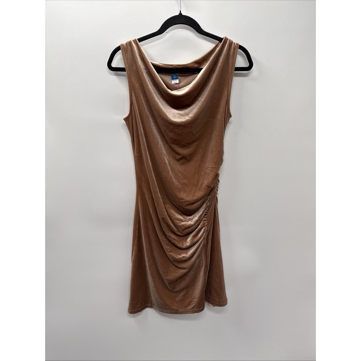 Old Navy Dress Women's Small Tall Velvet Velour Sleeveless Cowl Neck Brown NWT