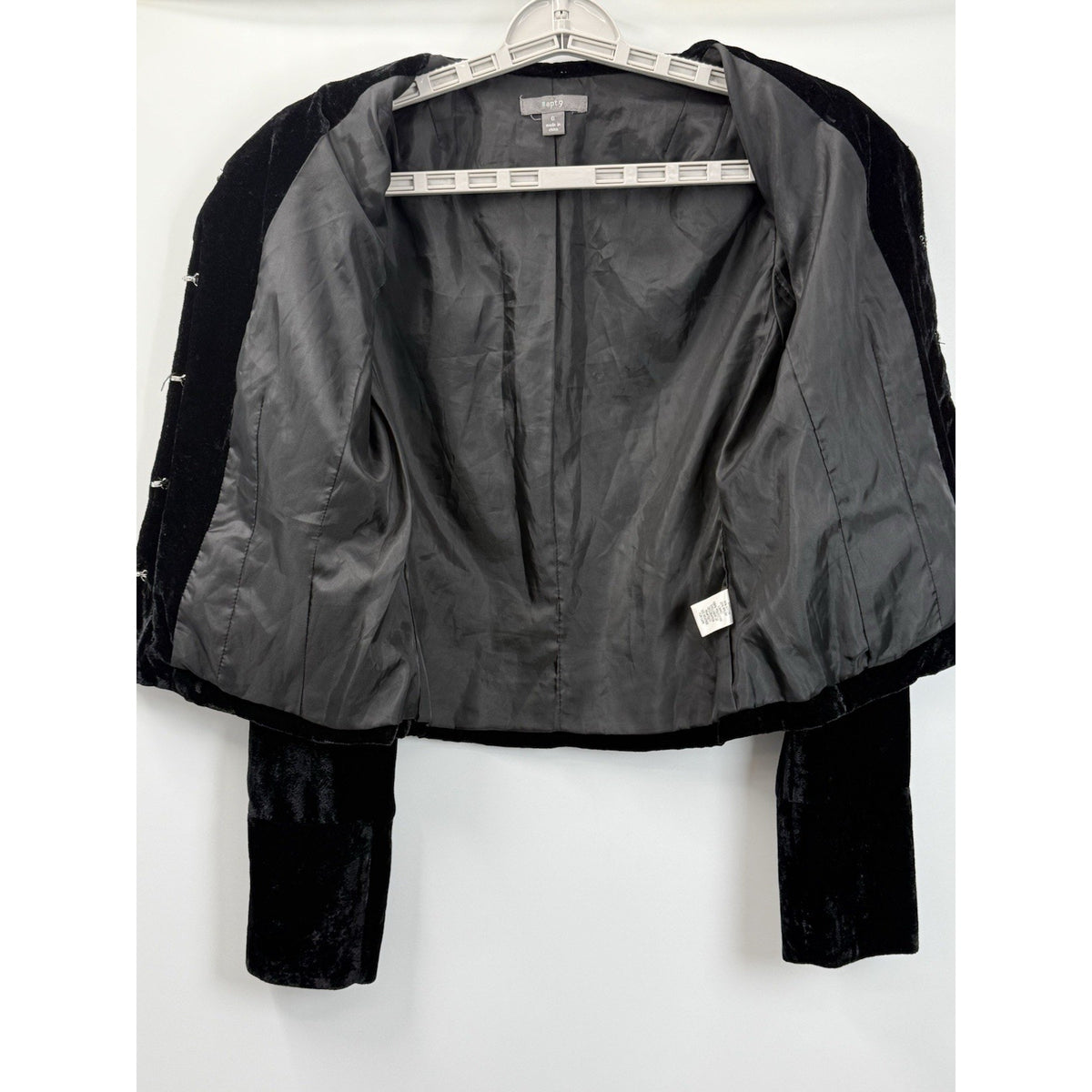 Apt 9 Black Velvet Embroidered Jacket Womens Cropped Gothic Romantic