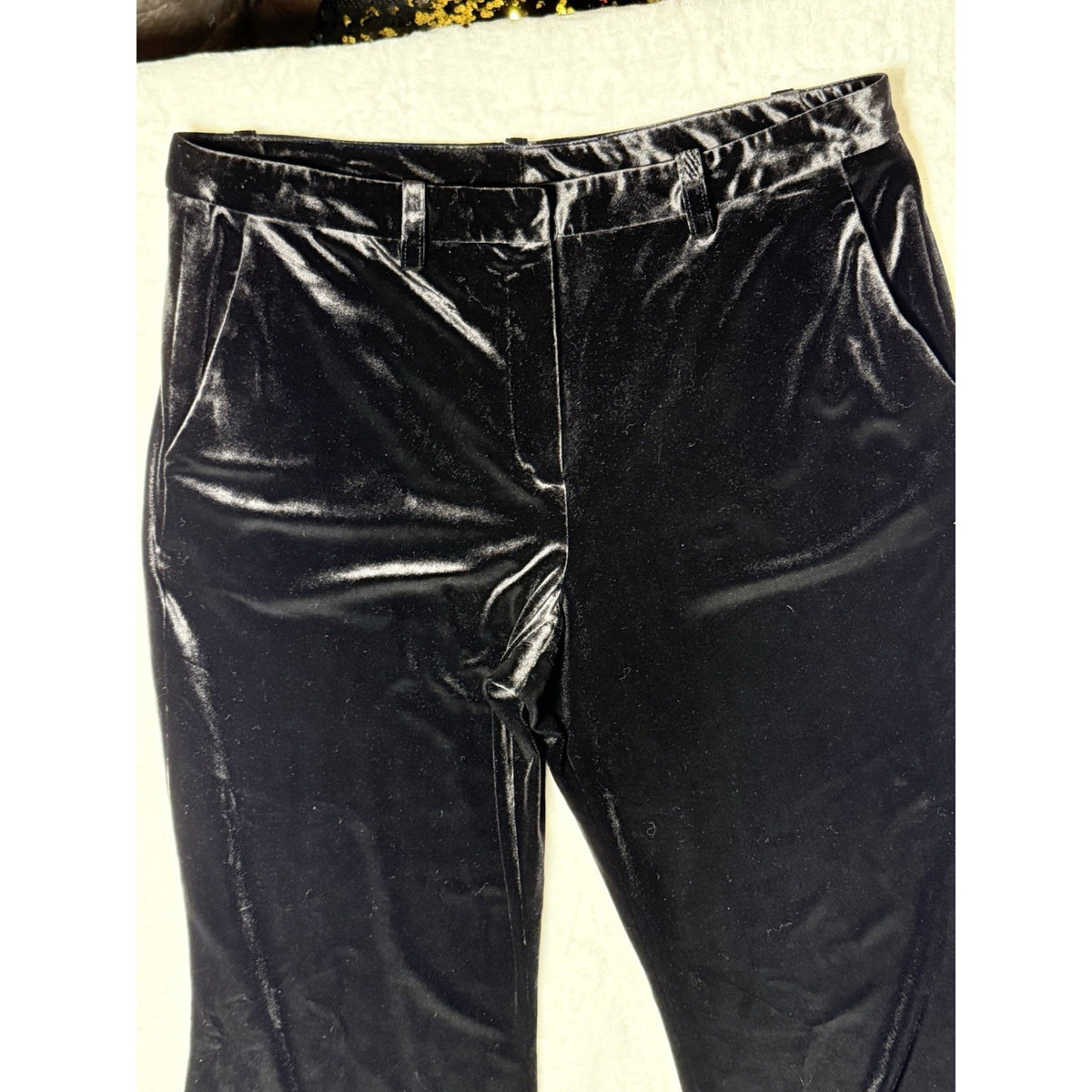 Alex Marie Velvet Pants Womens 16 Black Stretch Bootcut Trouser Holiday Party