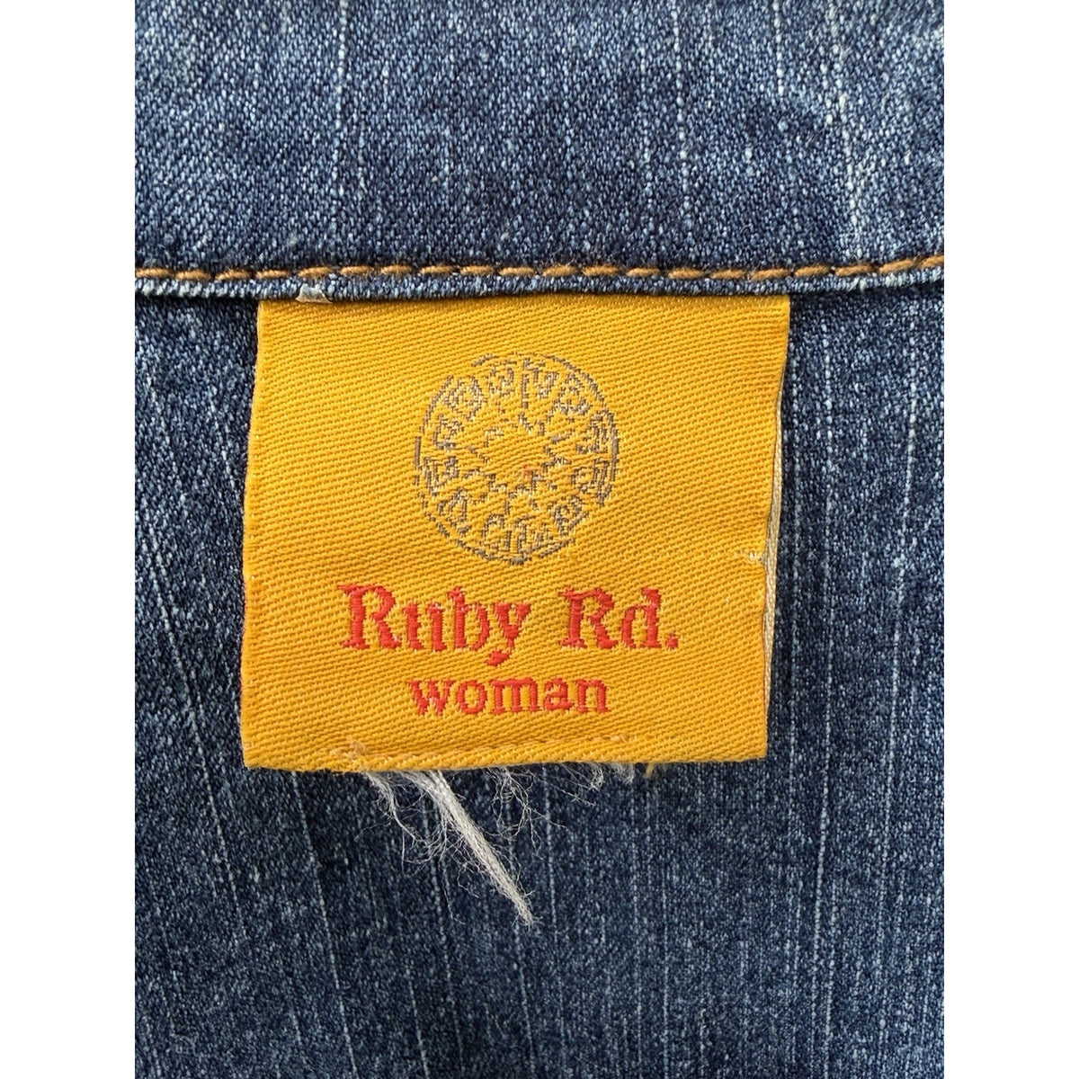 Ruby Rd Embroidered Denim Jacket Boho Western Southwestern Artsy Festival No Tag