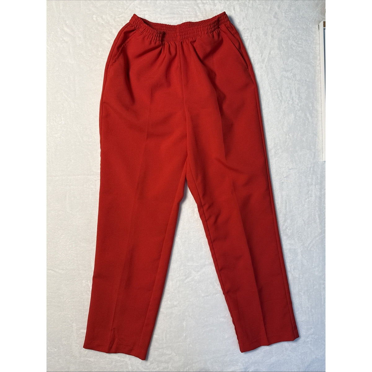 Blair Red Dress Pants Women’s Size 10 Petite Pull On Elastic Waist Pockets