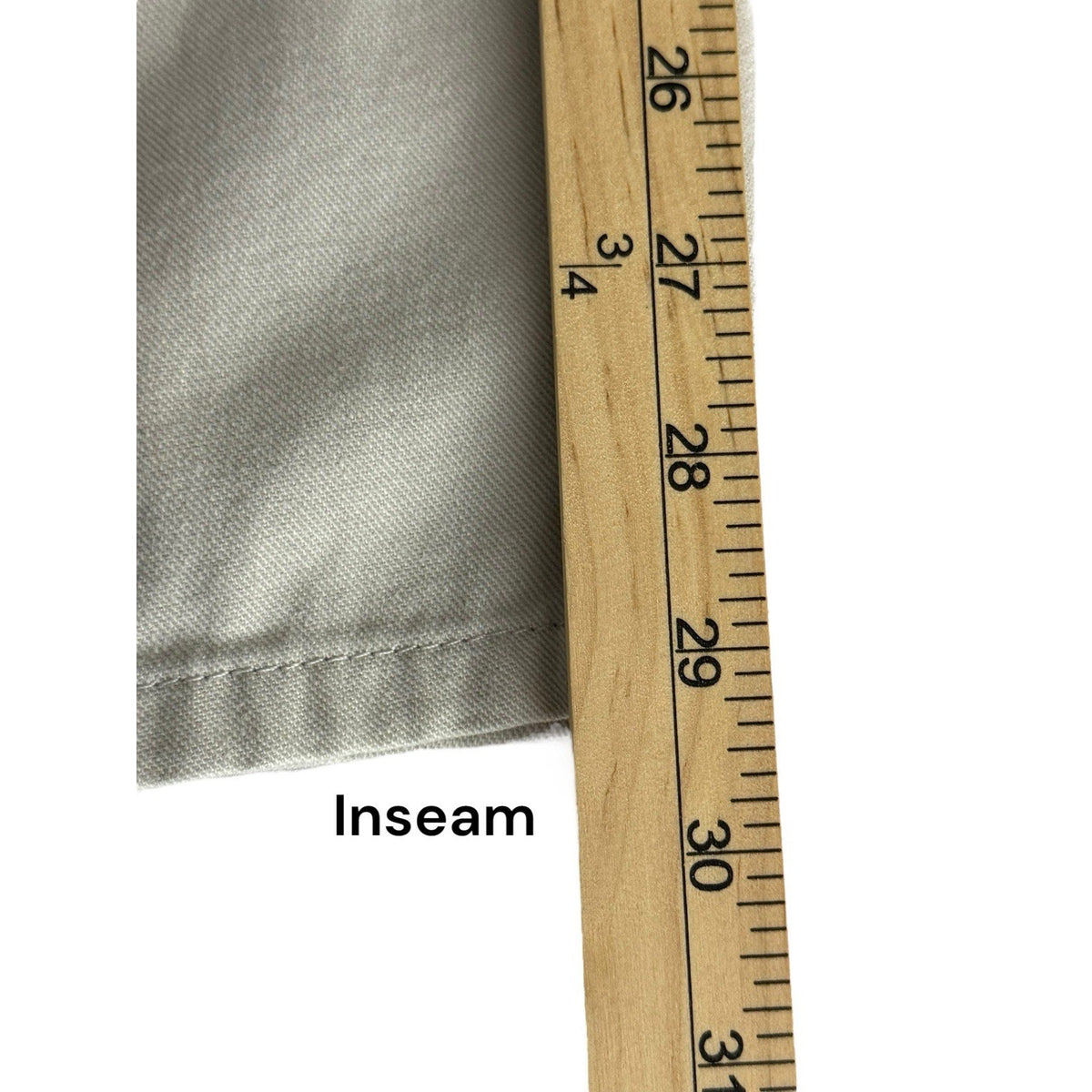 CHIC Womens Size 14 Average Vintage Khaki Beige Pull On 100% Cotton Pants 29”