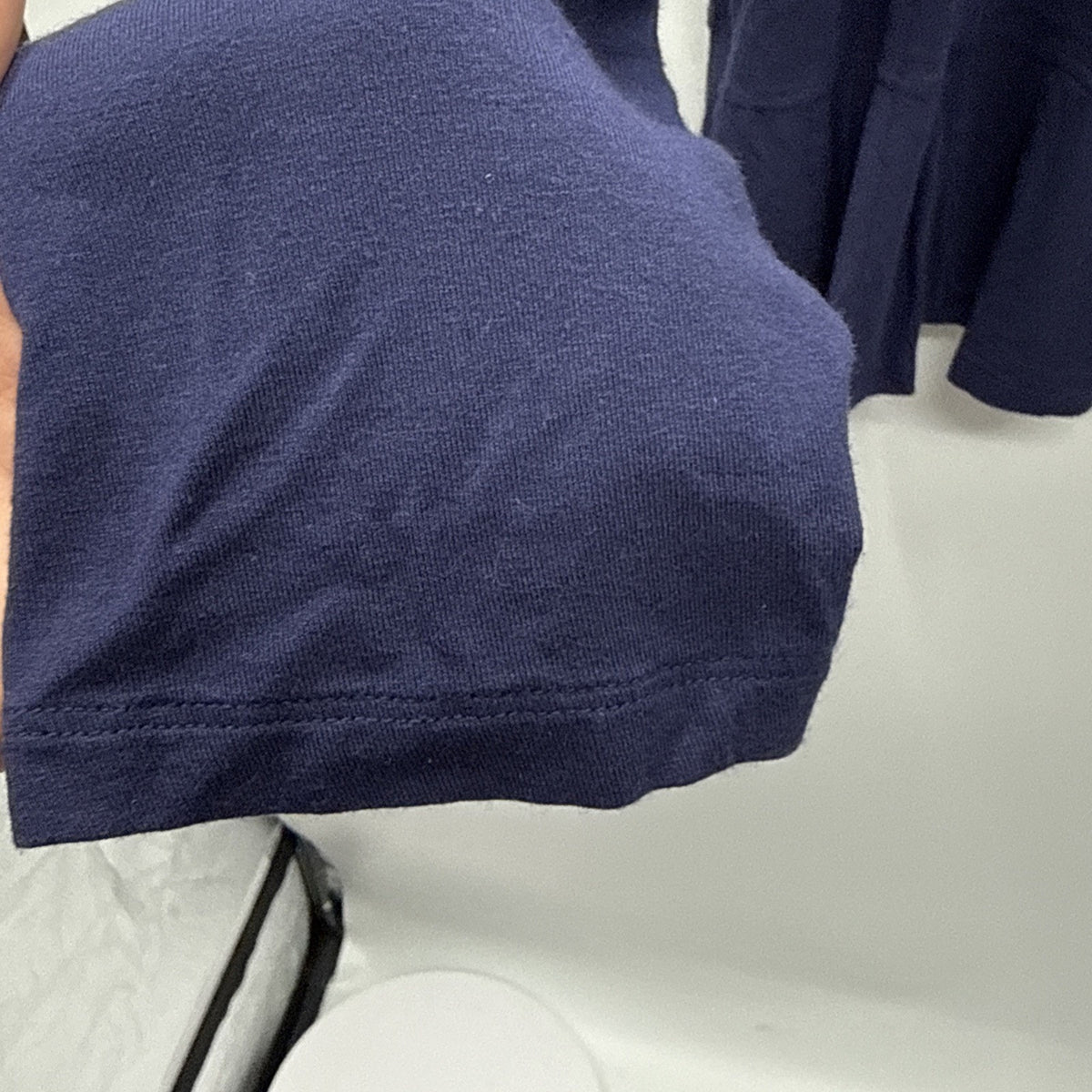 Soft Surroundings Women's Size 1X Precious Pleat Tunic Swing Top Navy Blue