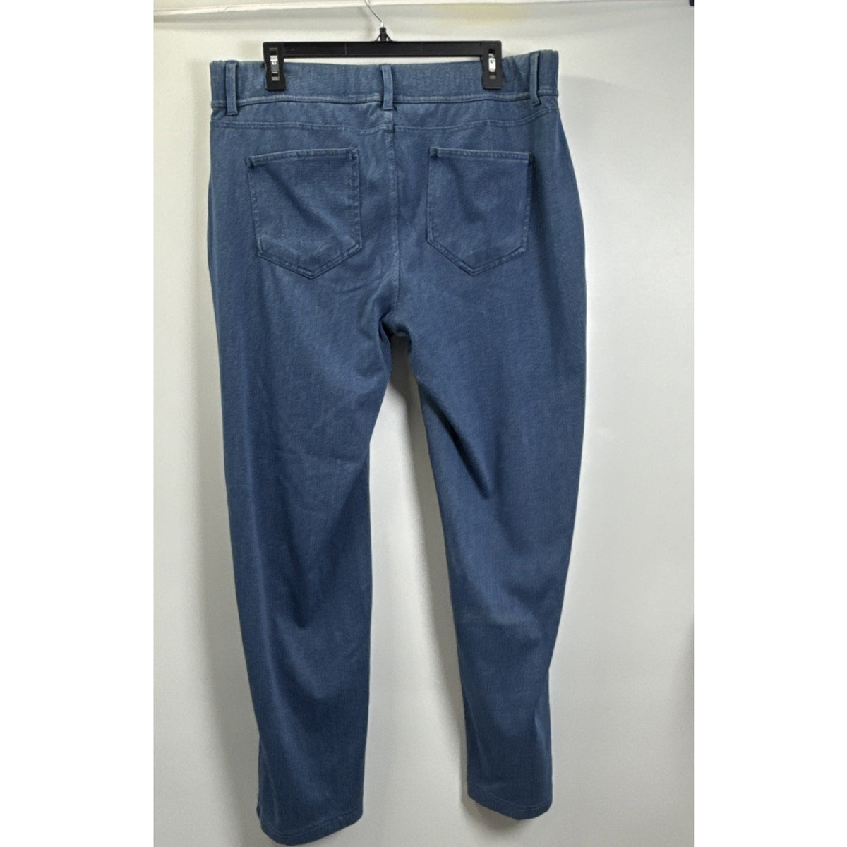 Lands End Women Cotton Pull On Pants XL/18 Blue High Rise Straight Leg